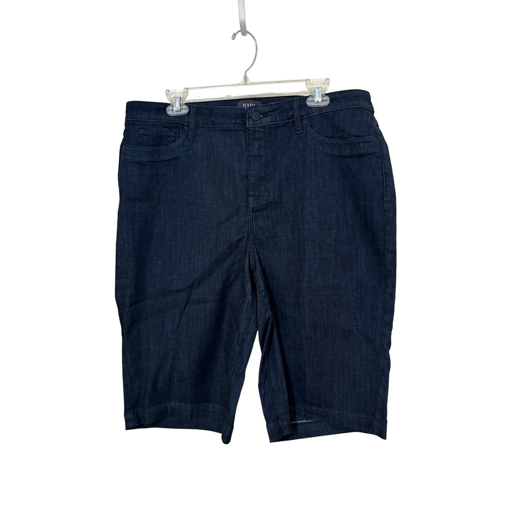 NYDJ Tailored Bermuda Shorts Womens 16 Dark Wash Indigo Lift Tuck MDTFSH8108 NEW